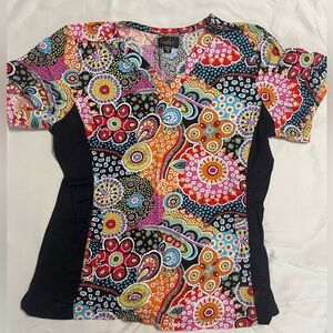 Fun, funky women’s scrub top. Medium